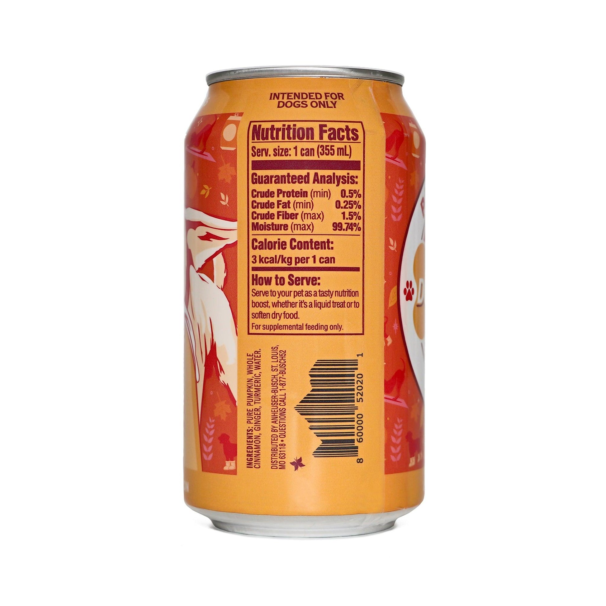 Pumpkin Spice Dog Brew By Busch - Single Can Nutrition Facts Zoomed