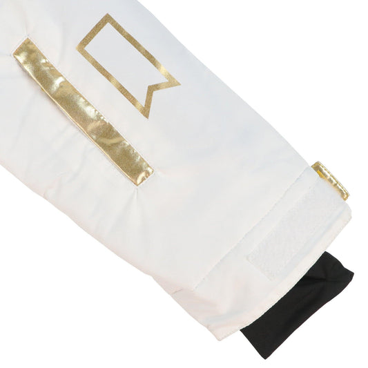 white and gold michelob ultra pure gold womens ski suit