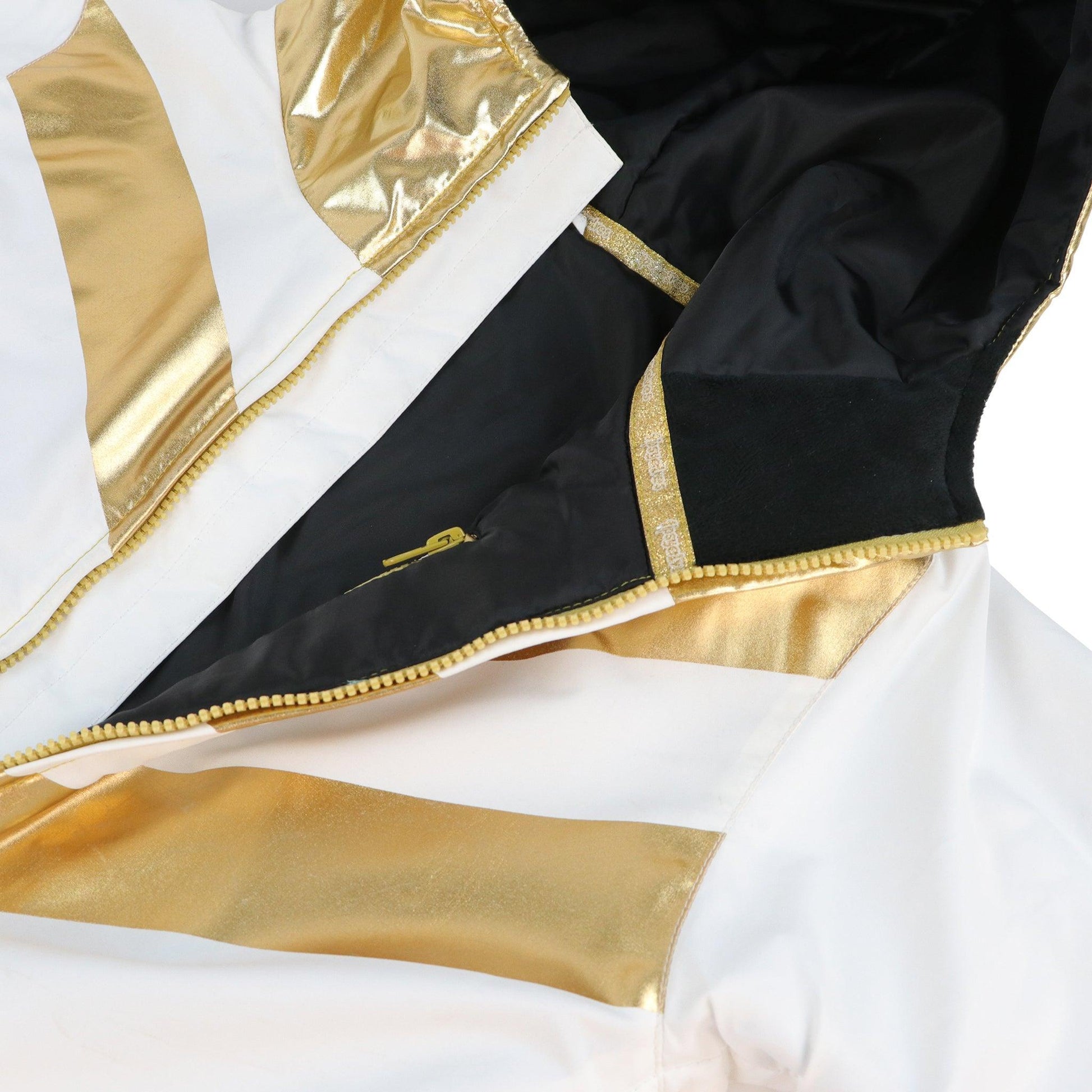 white and gold michelob ultra pure gold womens ski suit