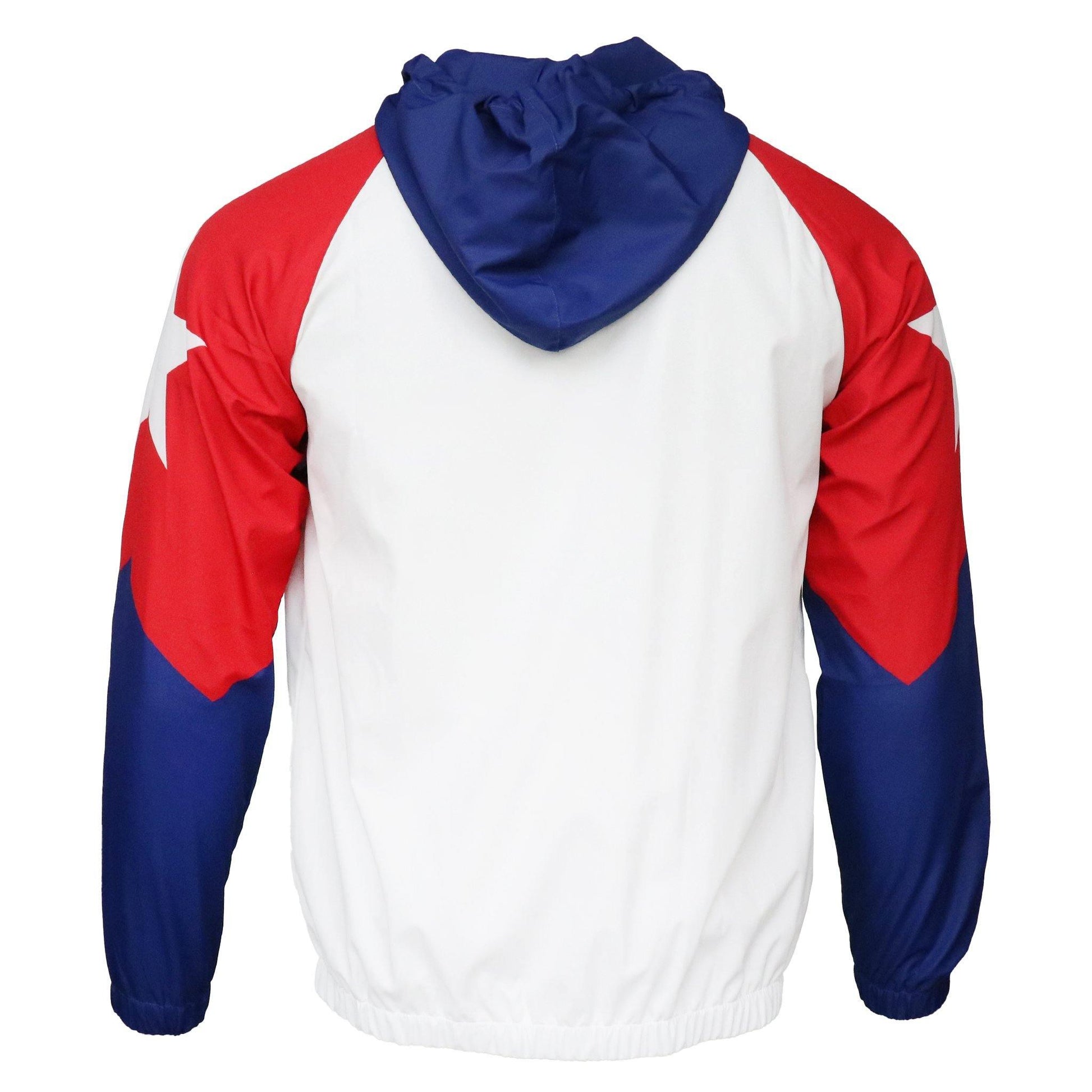 natural light red white and blue windbreaker