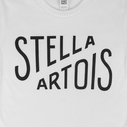 whtie womens stella artois t shirt