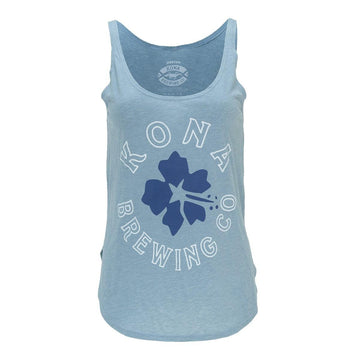 Women’s Kona Hibiscus Tank – Stonewash Denim