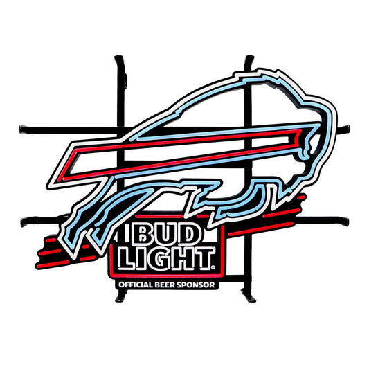 Bud Light Buffalo Bills NFL LED Sign - White Lit