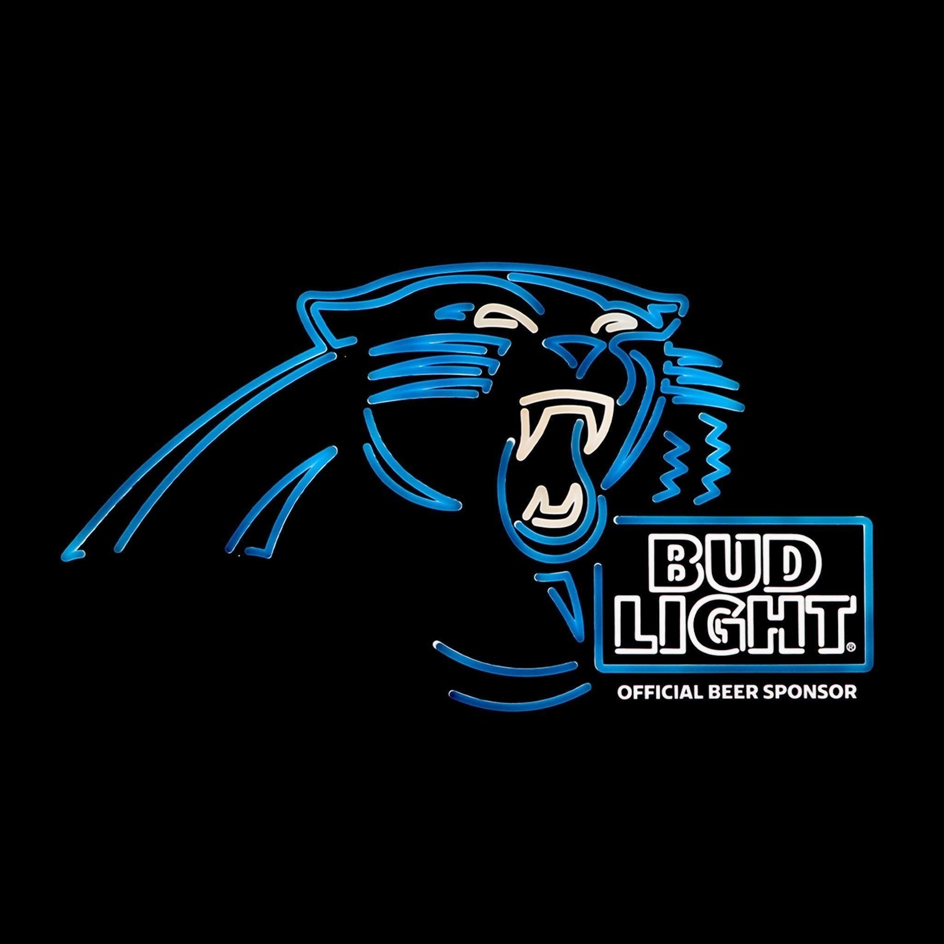 Bud Light Carolina Panthers NFL LED Sign - Black Lit