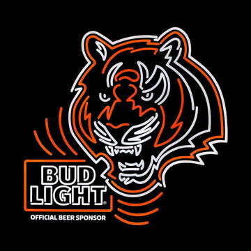 Bud Light Cincinnati Bengals NFT LED Sign - Dark Lit