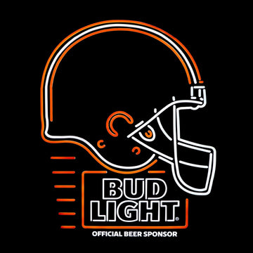 Bud Light Cleveland Browns NFL LED Neon Sign - Dark Lit