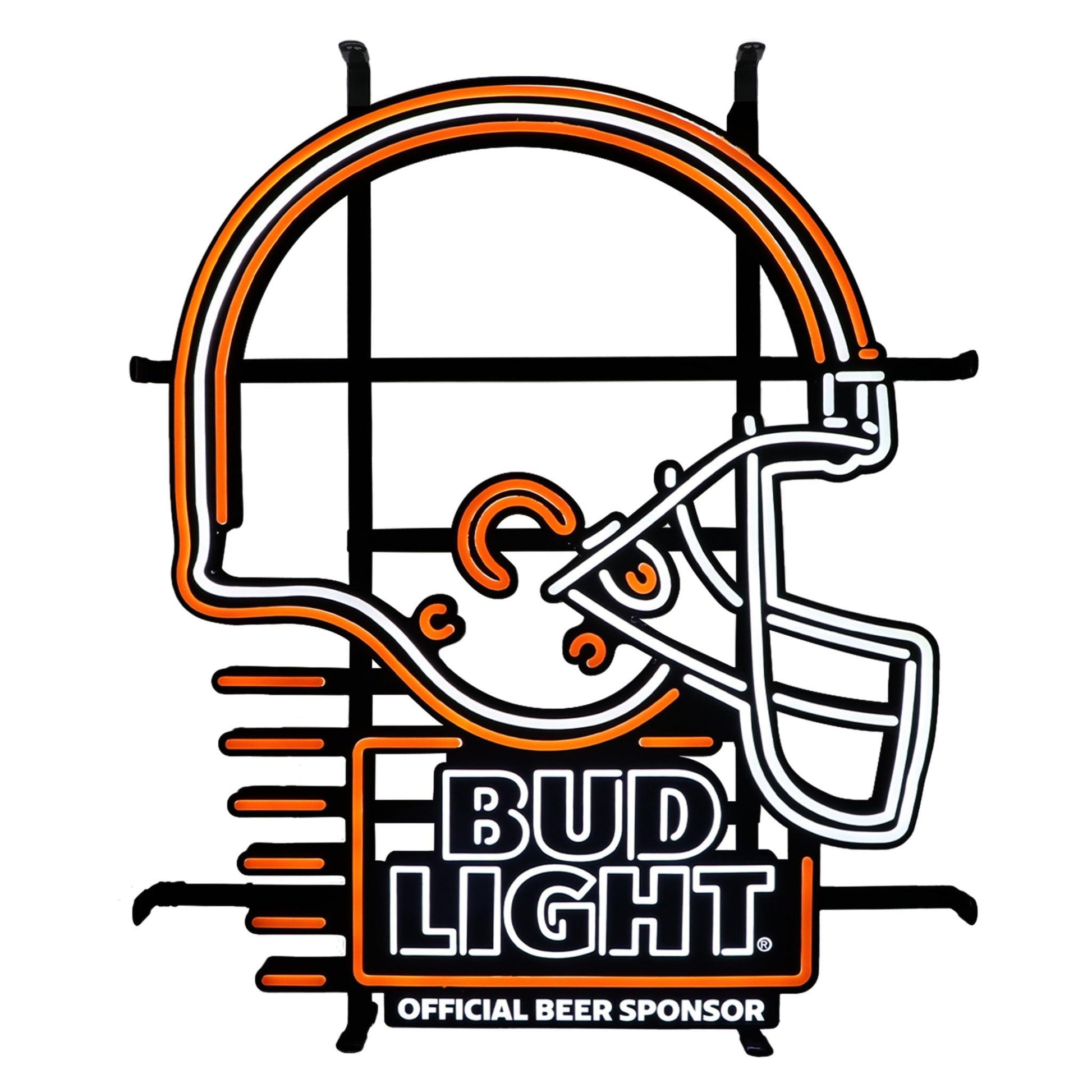 Bud Light Cleveland Browns NFL LED Sign - White Lit