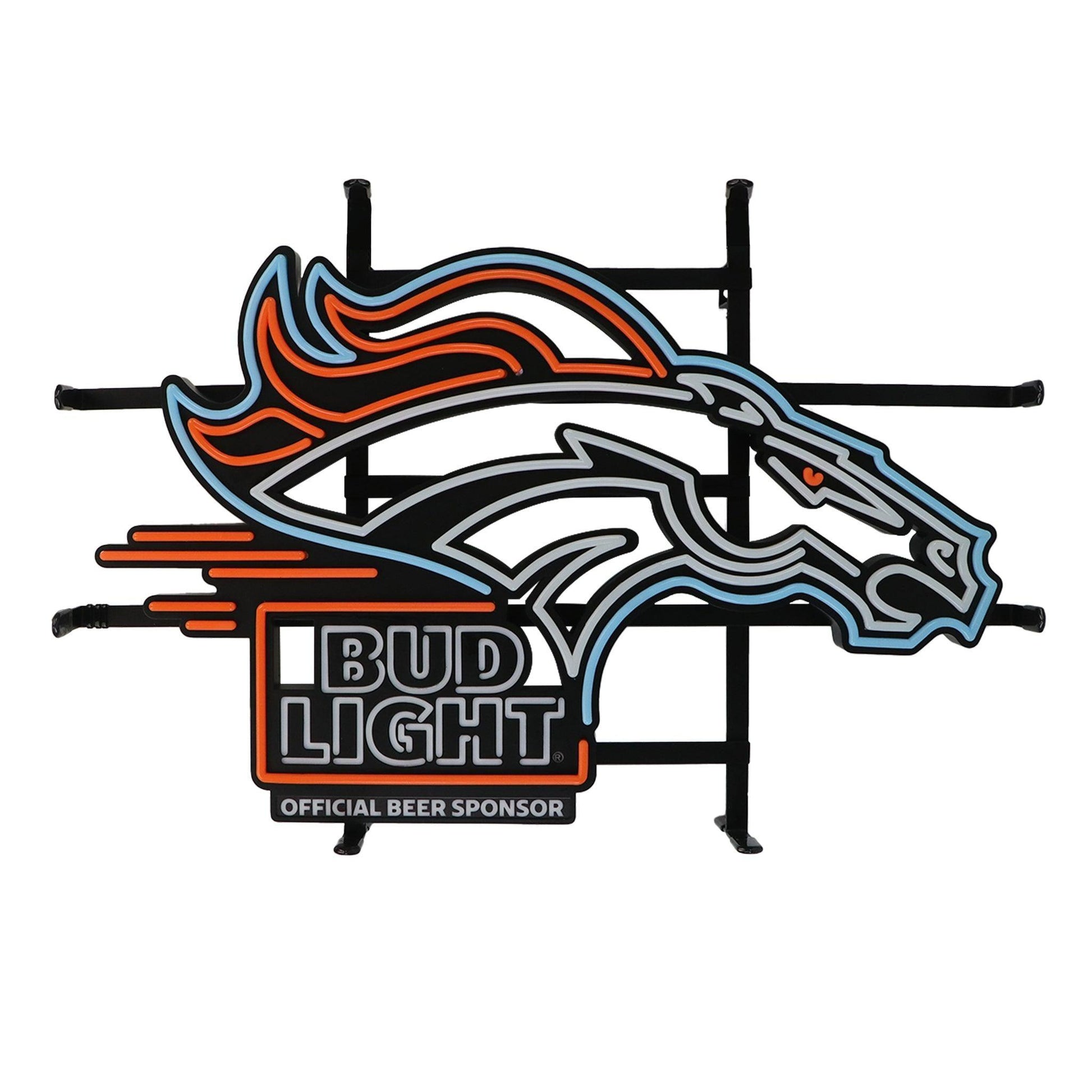 Bud Light Denver Broncos NFL LED Sign - White Unlit