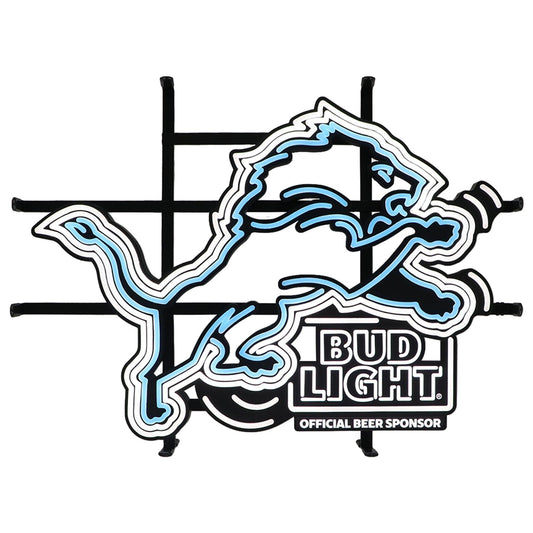 Detroit Lions Bud Light NFL LED Neon Sign - White Lit
