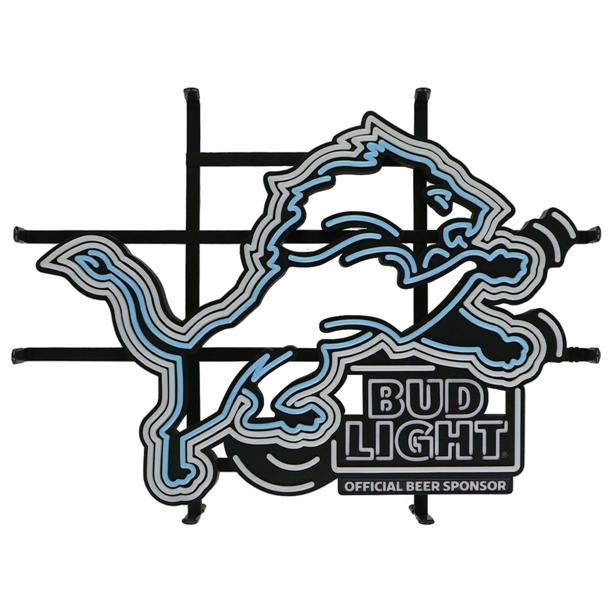 Detroit Lions Bud Light NFL LED Neon Sign - White Unlit