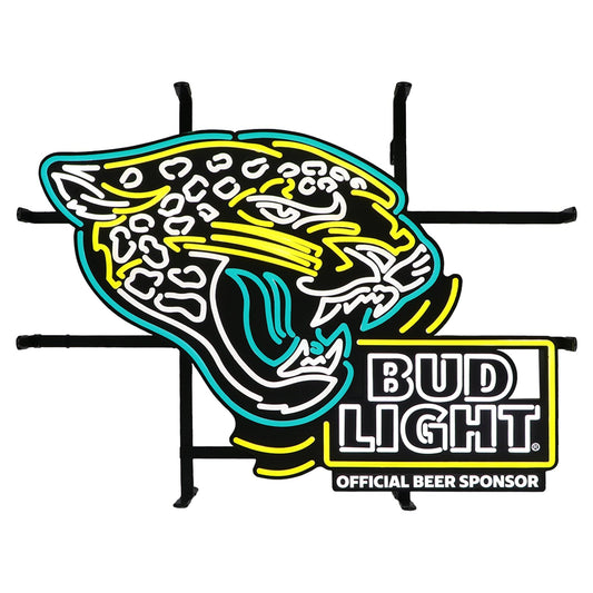 Bud Light Jacksonville Jaguars NFL LED Sign - White Lit