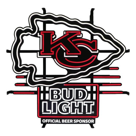 Bud Light Kansas City Chiefs NFL LED Sign - White Lit