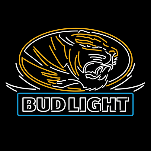 値下げします。BUD LIGHT ネオン看板 bud-light-missouri-tigers-led-