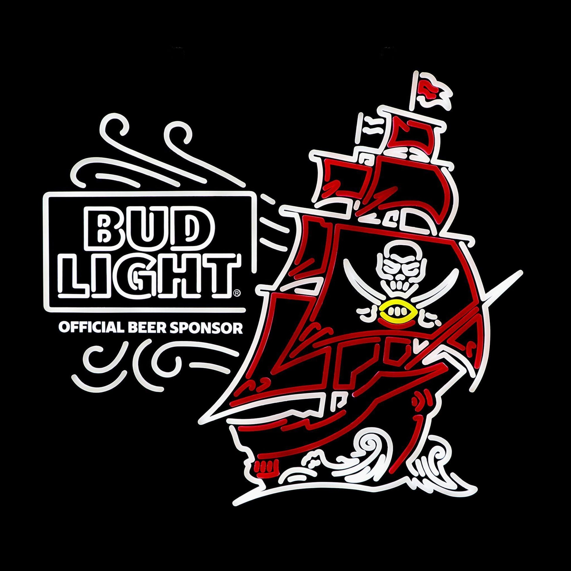 Bud Light Tampa Bay Buccaneers NFL LED Sign - Dark Lit