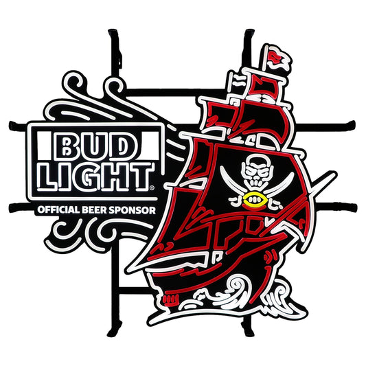 Bud Light Tampa Bay Buccaneers NFL LED Sign - White Lit