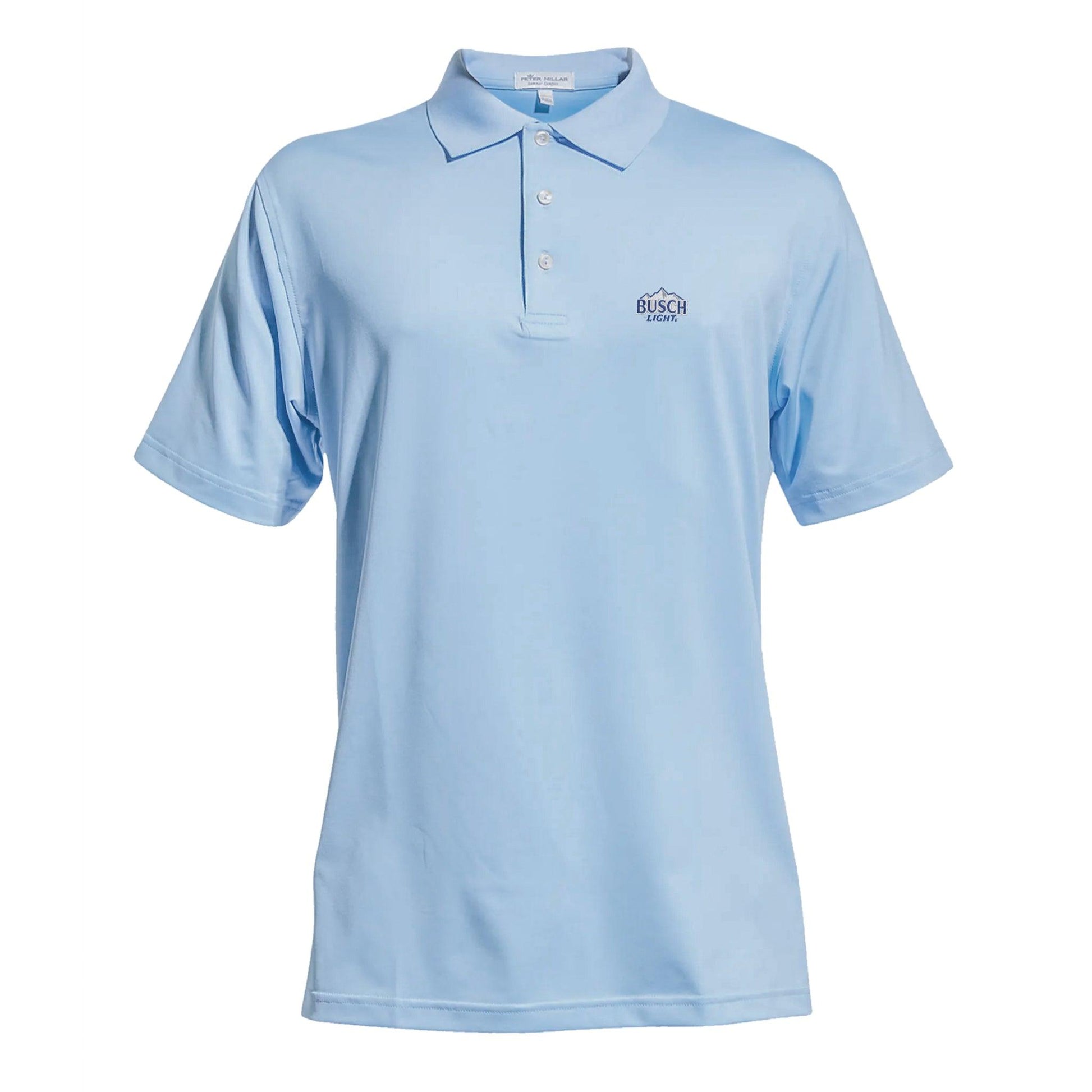 Light Blue mens Busch Light Peter Millar polo