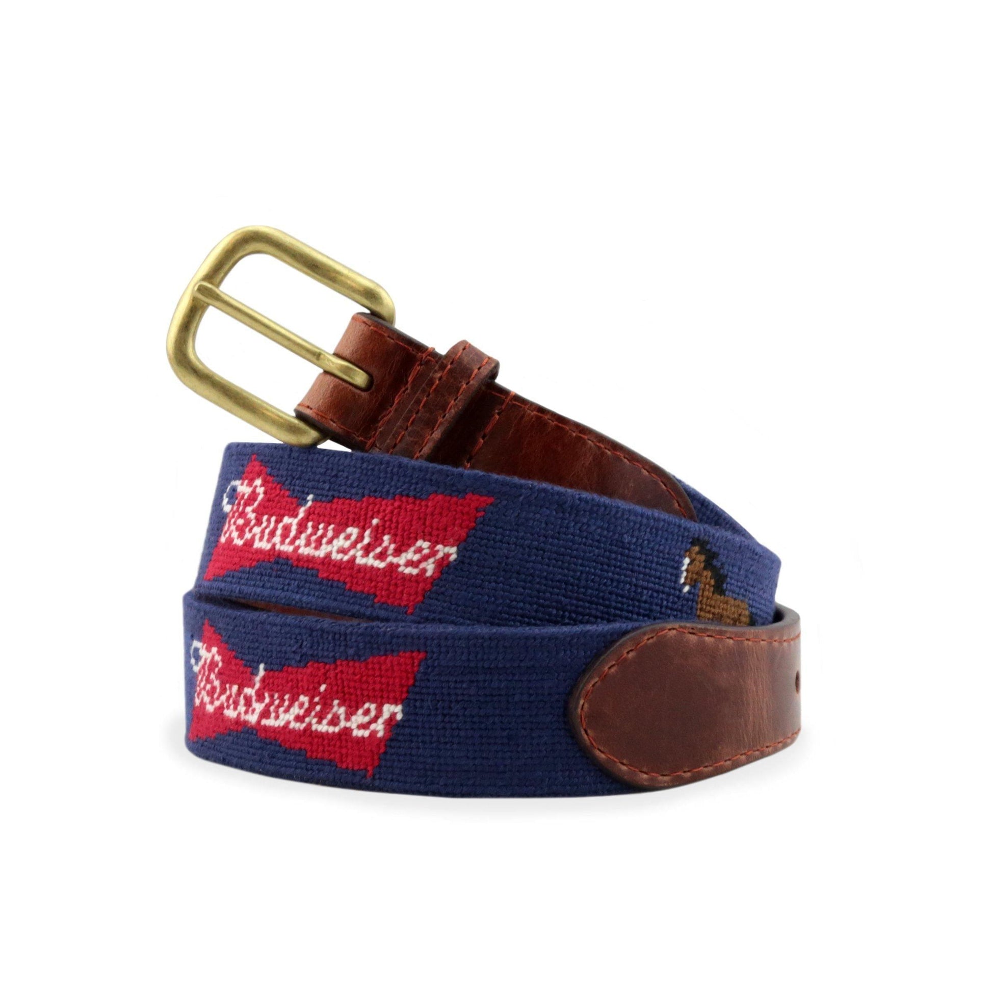smathers and branson budweiser clydesdale needlepoint belt